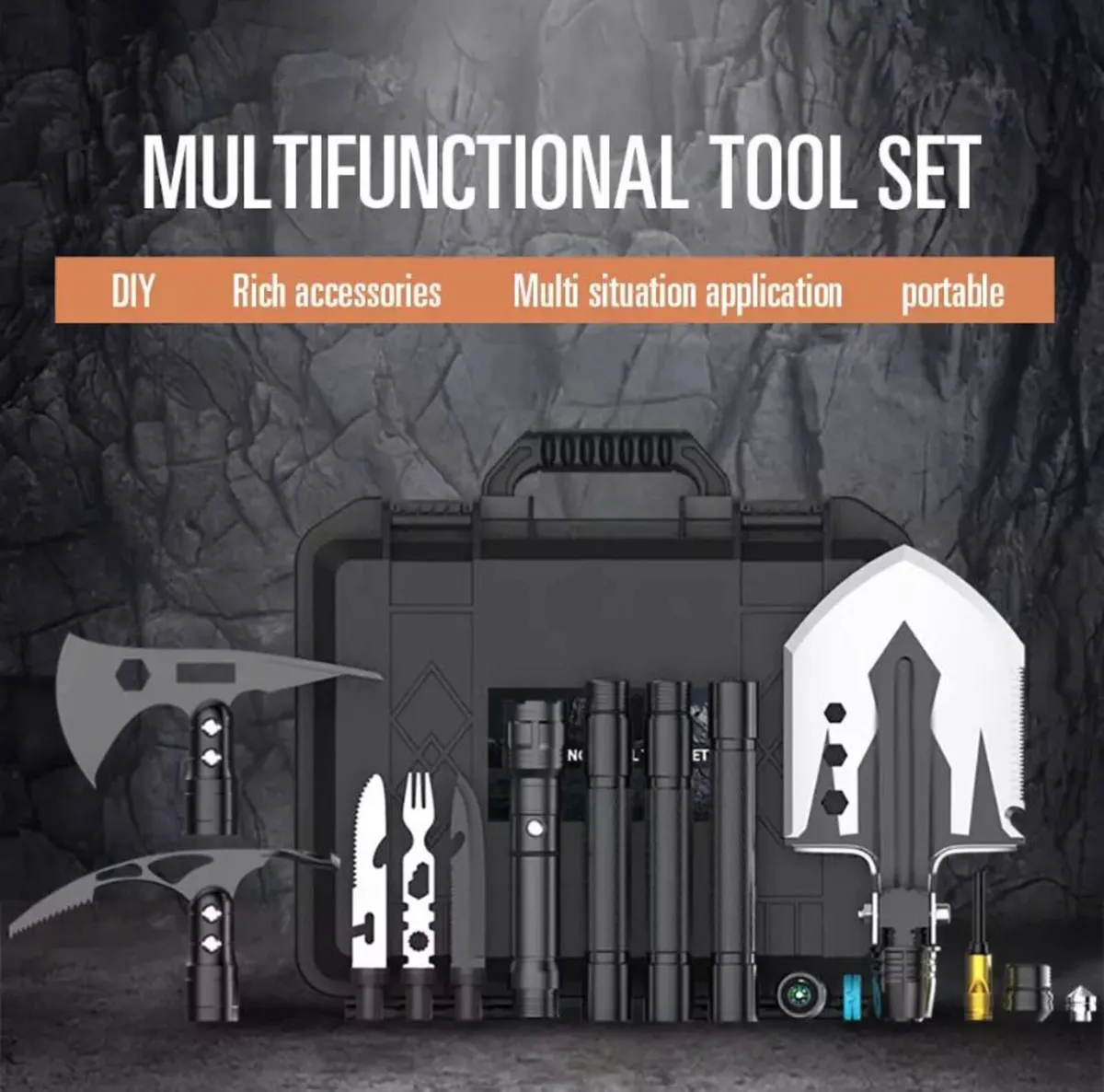 Multifunction Folding Shovel Survival Axe Kit - Image 1