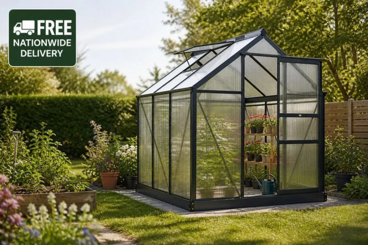 6 x 6ft Polycarbonate Greenhouse - Image 1
