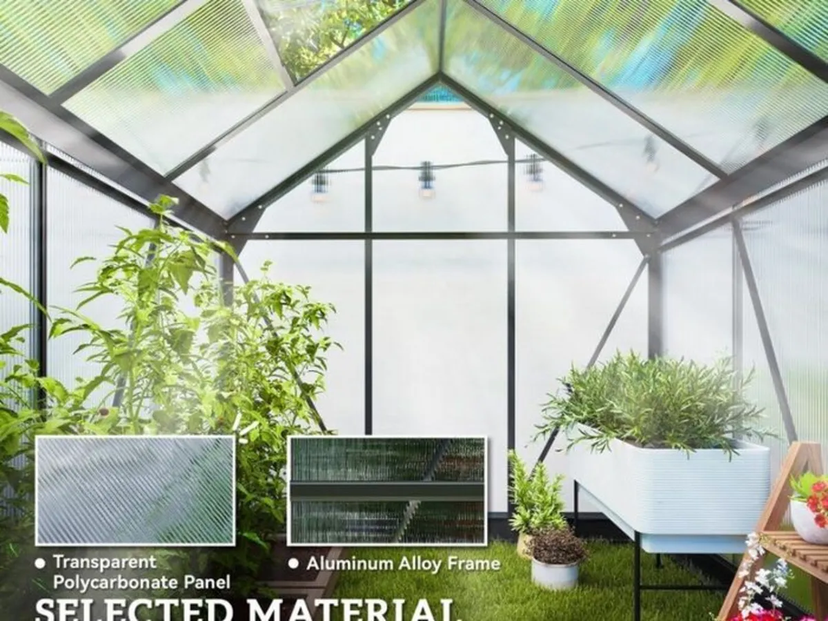 6 x 6ft Polycarbonate Greenhouse - Image 4