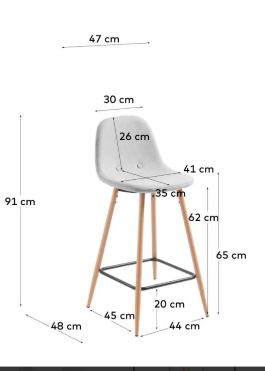 Set of 3 Kave Nolite Bar Stools for Kitchen Island - Image 2