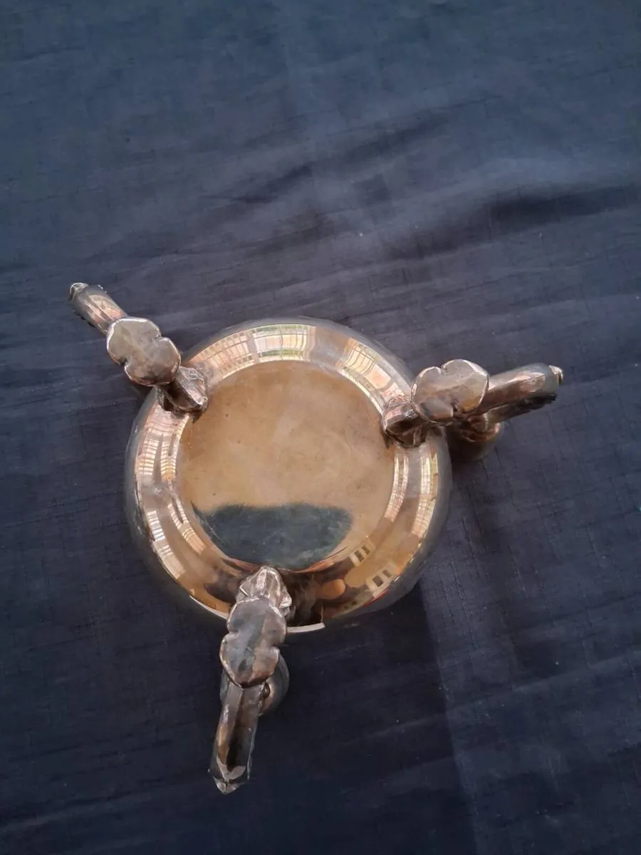 Silver Plated Lotus Shaped Vase with Candle holder - Image 3