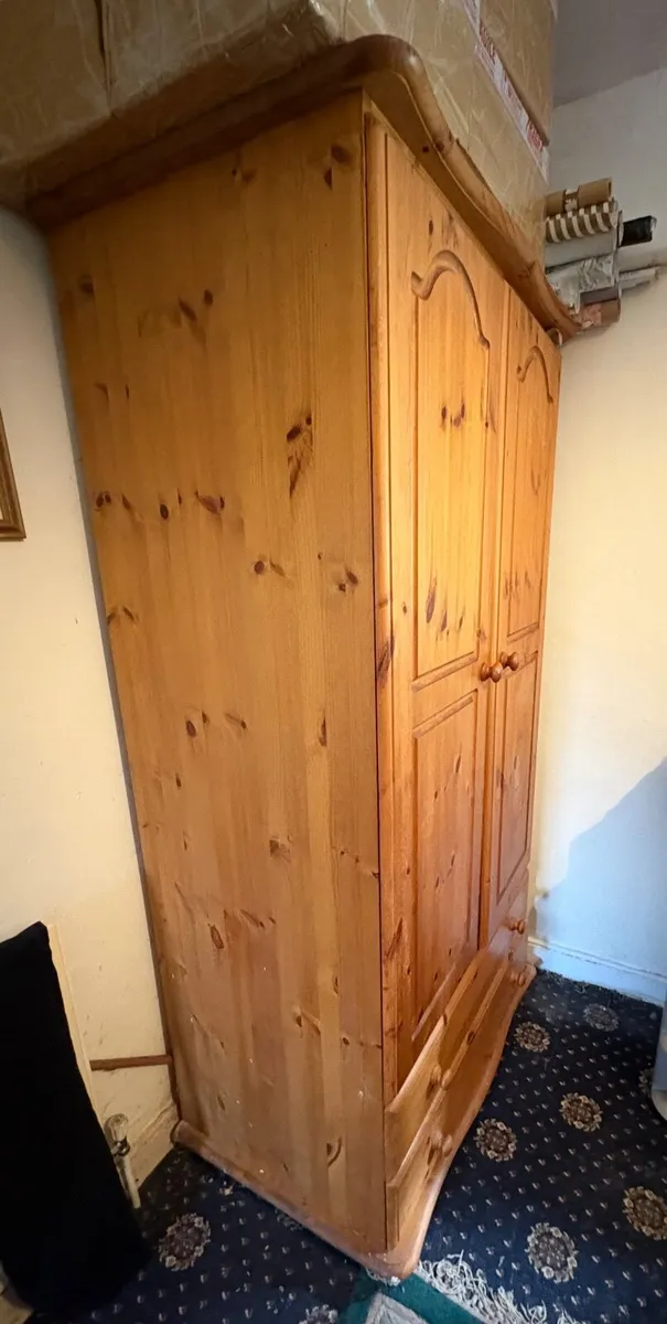 Pine 2 Drawer Wardrobe - Image 2