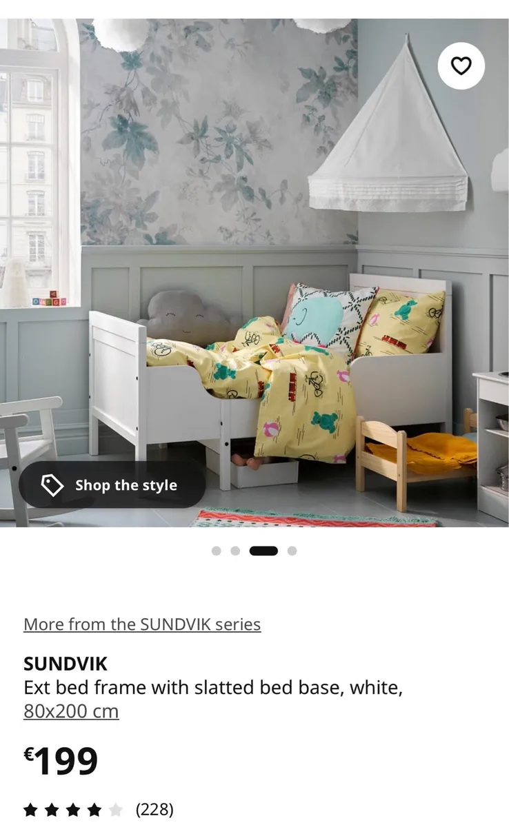 IKEA SUNDVIK Ext bed frame including mattress - Image 1