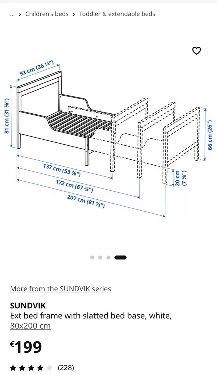 IKEA SUNDVIK Ext bed frame including mattress - Image 4