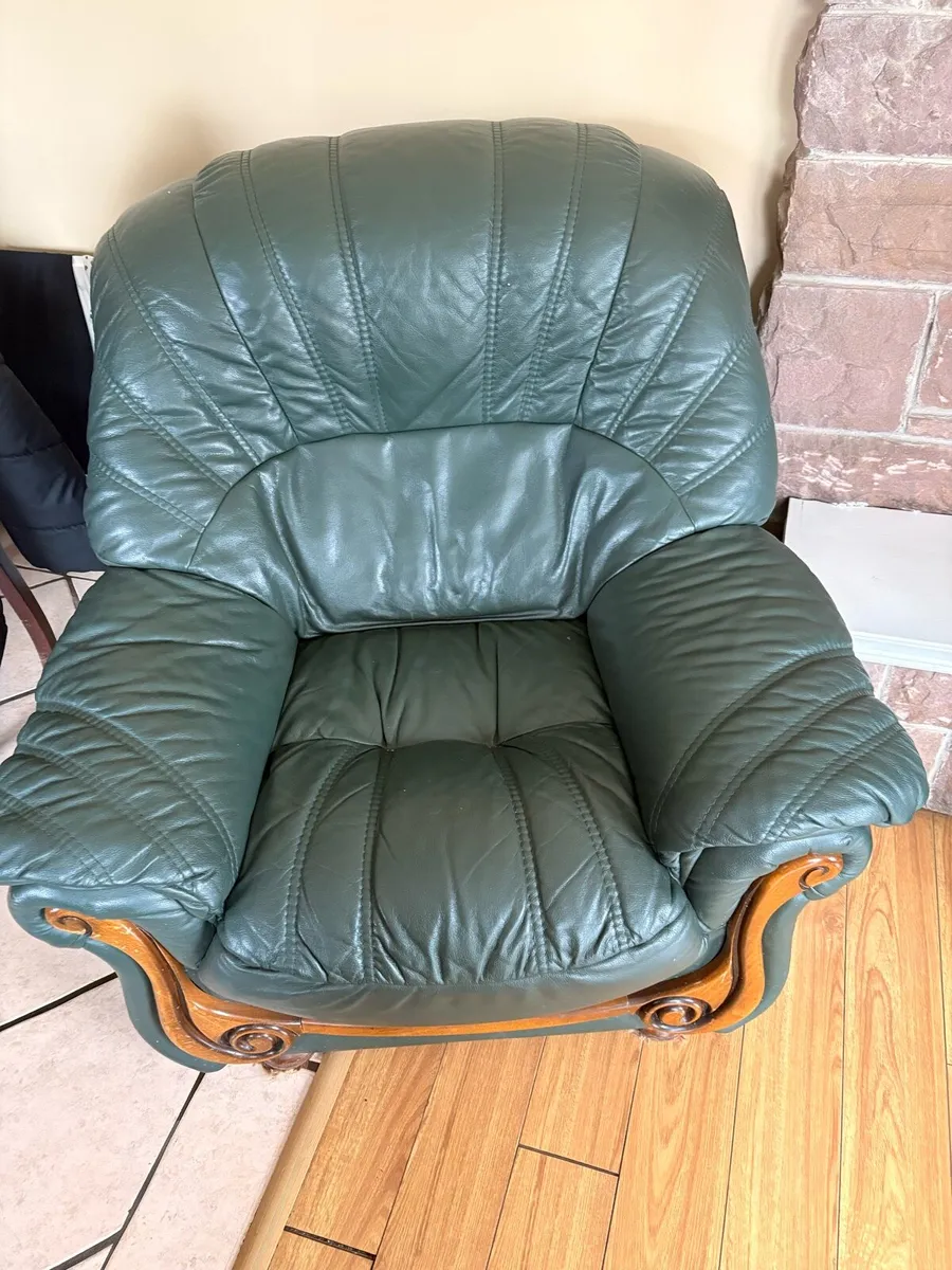 2 Leather Arm Chairs - Image 1