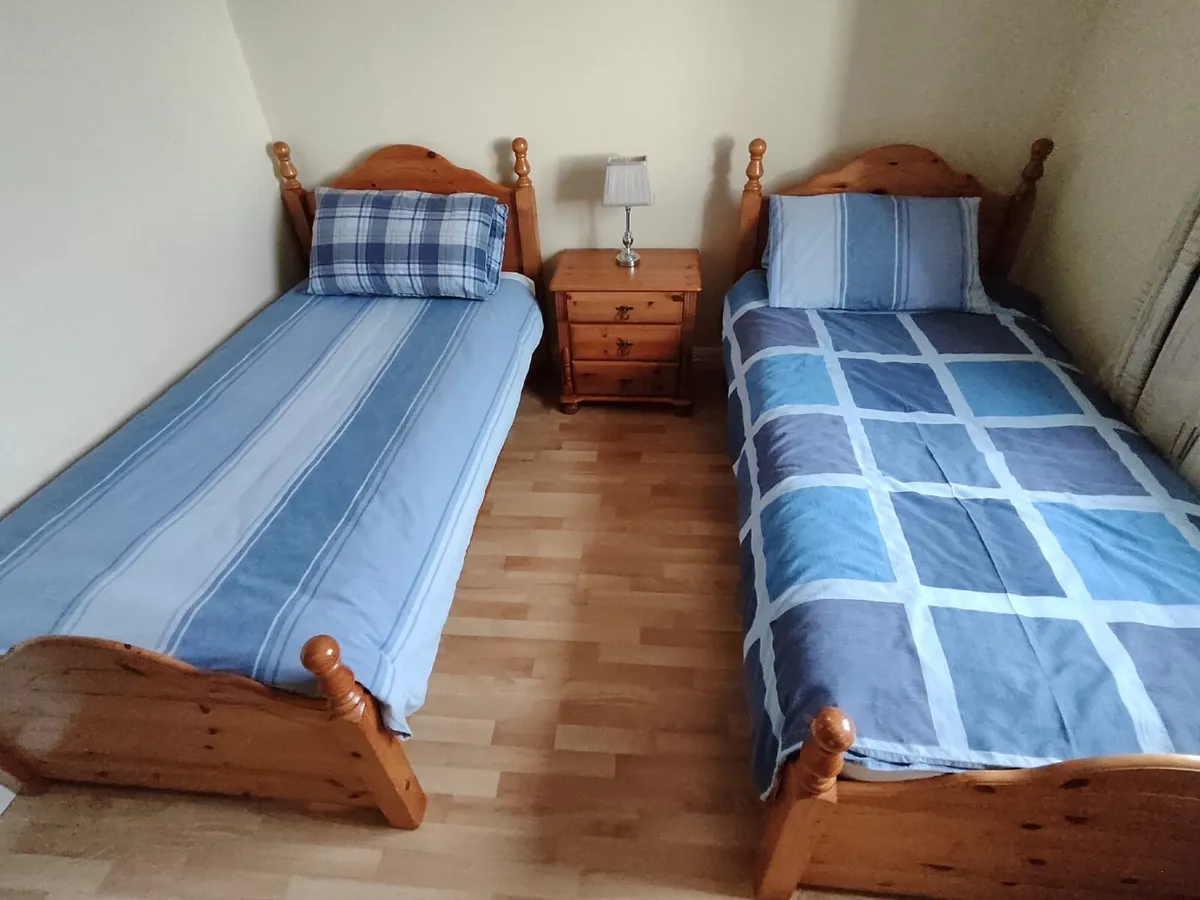 2 Single Beds – Solid Wood Frames - Image 1