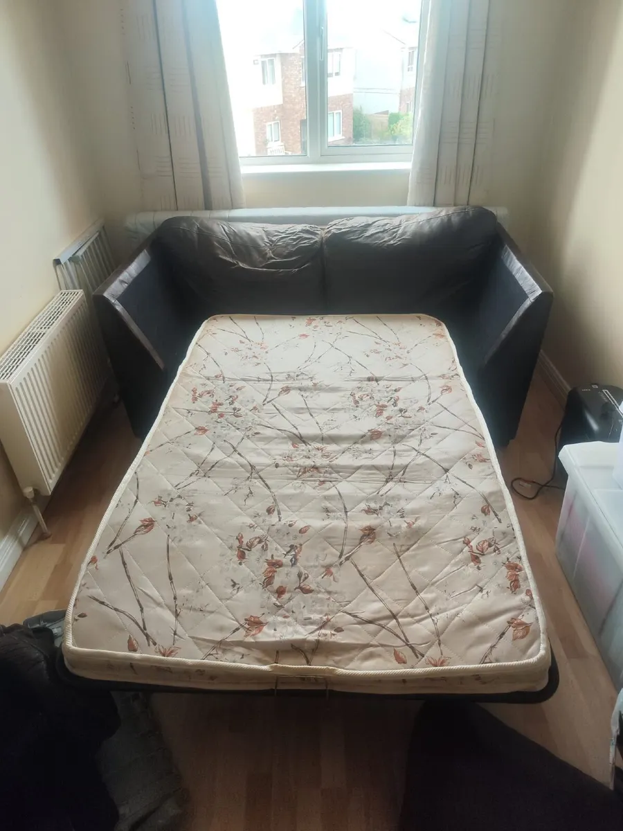 2 Seater Leather Sofa Bed – Pull Out Bed - Image 2