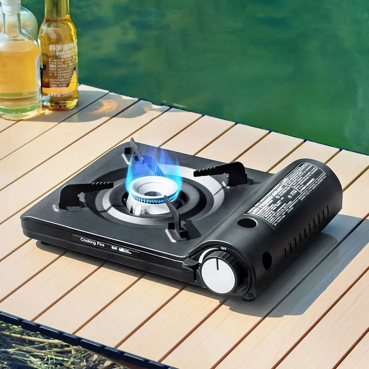 Portable Butane Gas Stove Black 3500W,For camping - Image 3