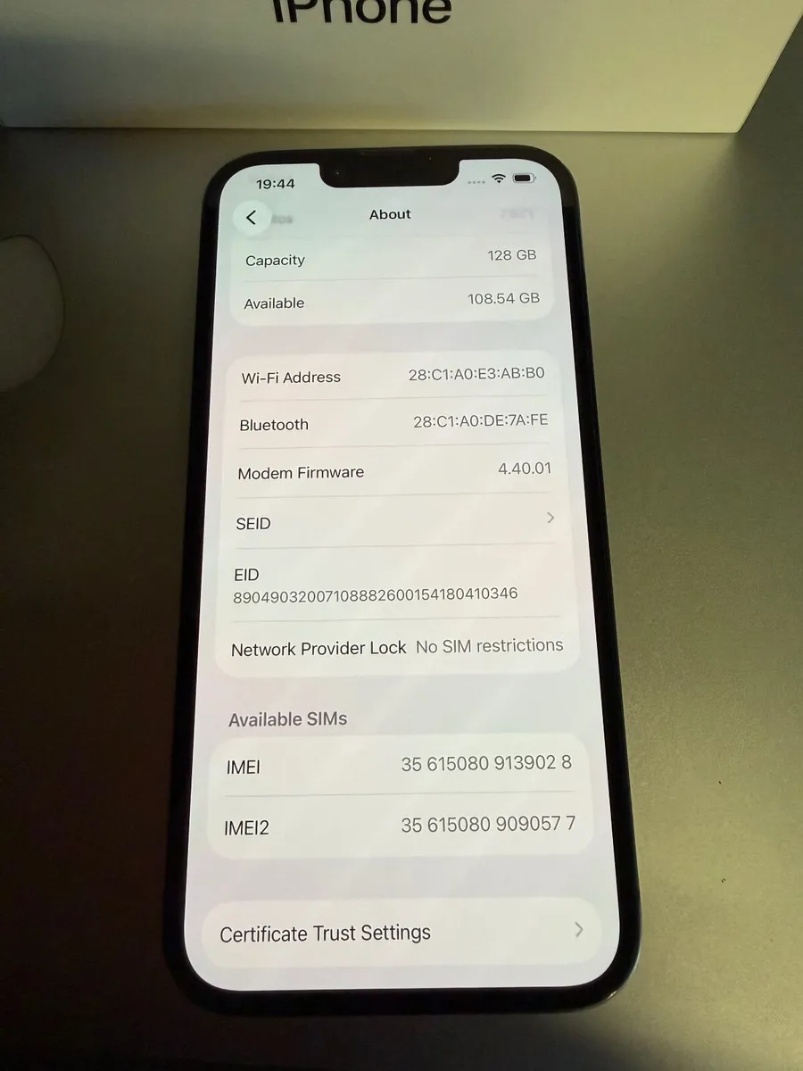 iPhone 14 128 GB Midn. Black Clean €320 ONO - Image 3