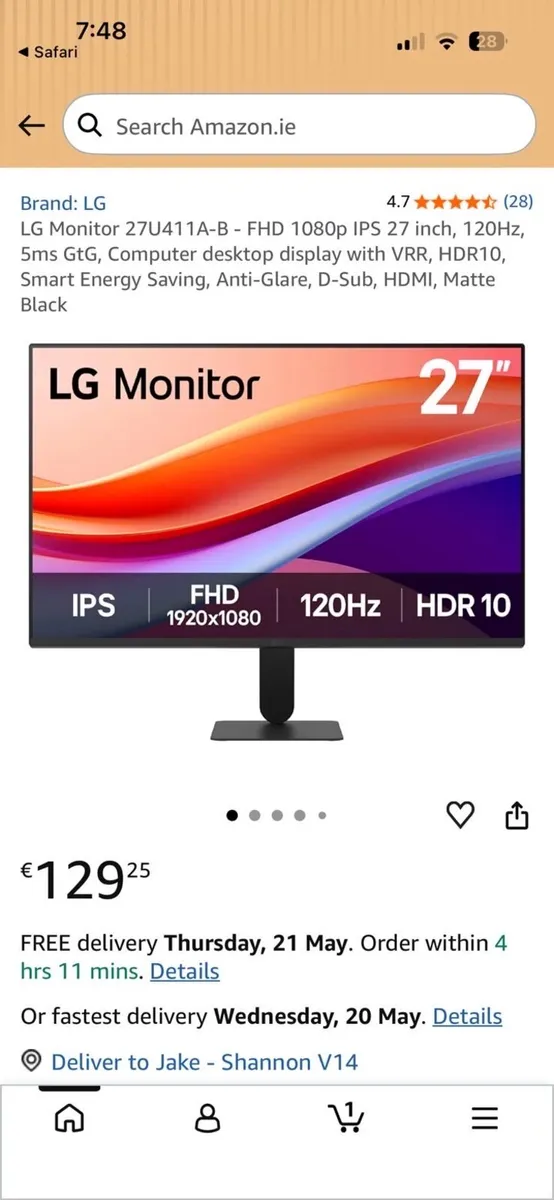LG 27inch Monitor - Image 2