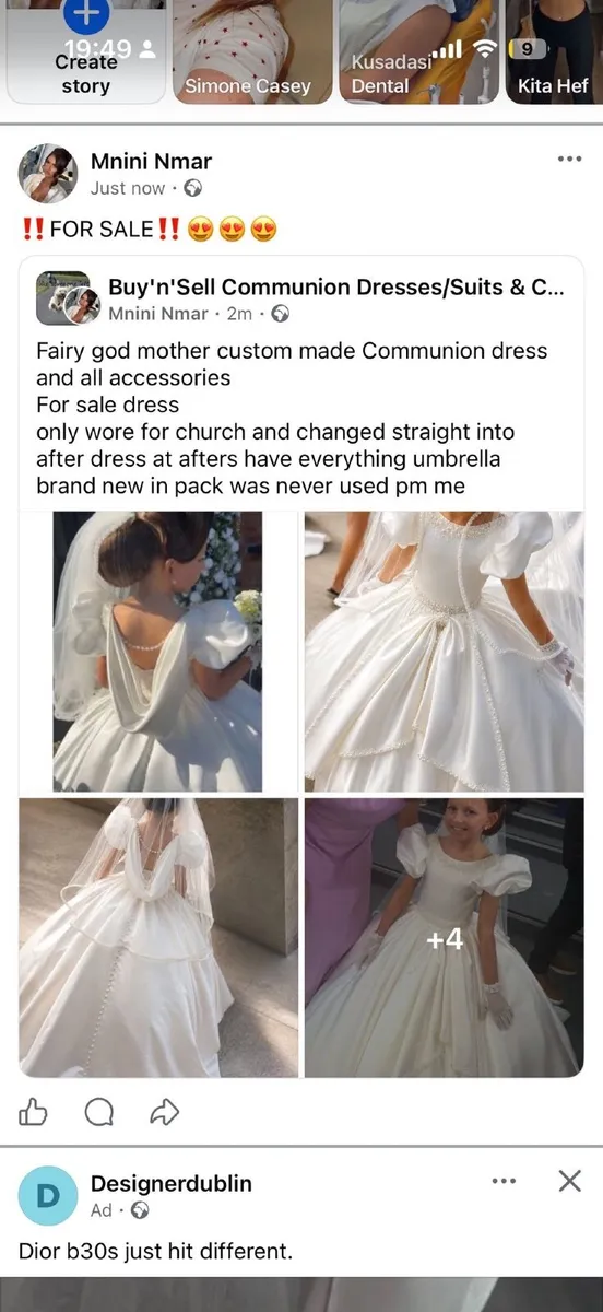 Costume made stunning communion dress - Image 1