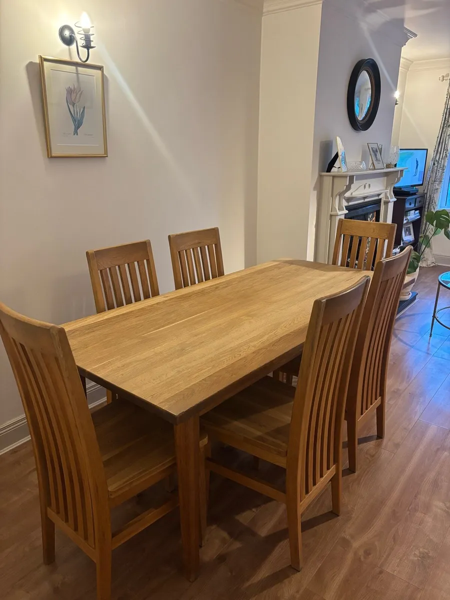 Dining table and six chairs - Image 1