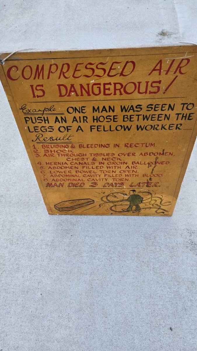 Vintage Workplace safety sign - Image 2
