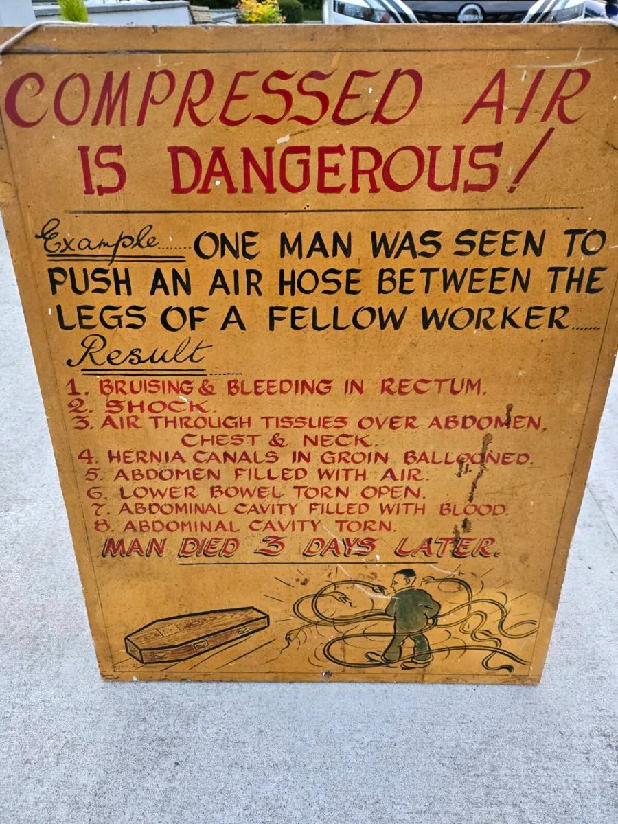 Vintage Workplace safety sign - Image 1
