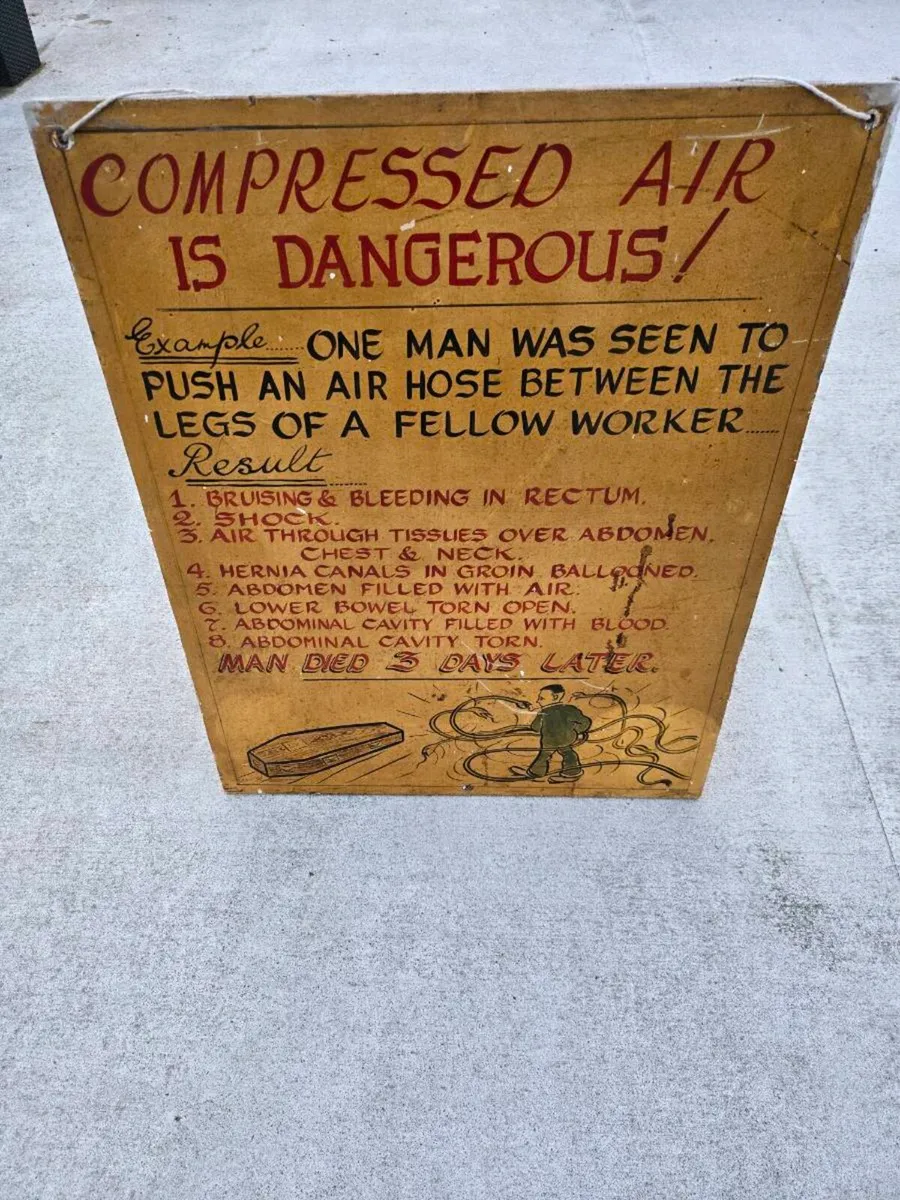 Vintage Workplace safety sign - Image 3