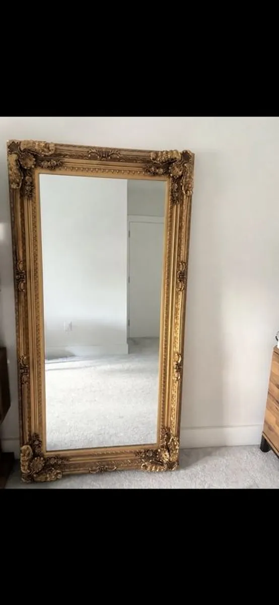Large Ornate Gold Rectangular Mirror - Image 1