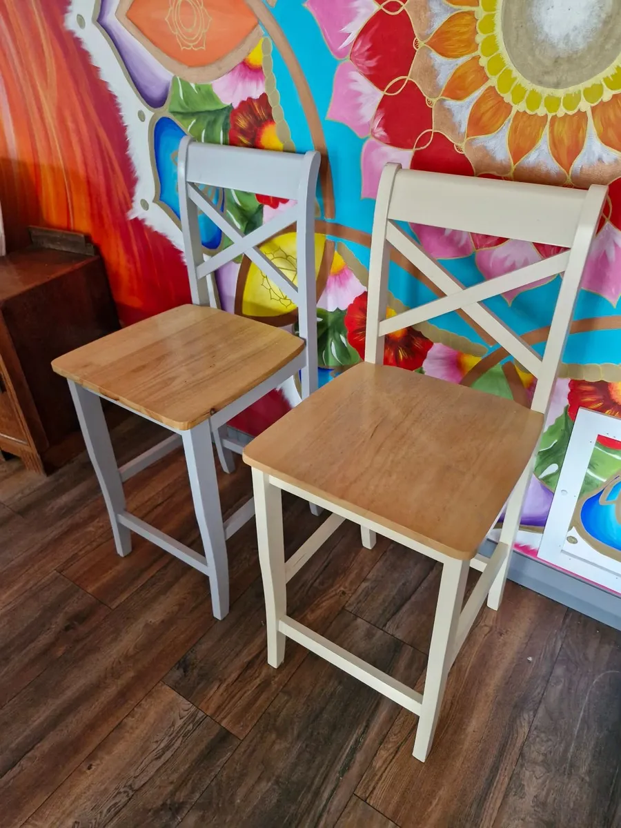 2 Tall Kitchen Chairs - Image 1