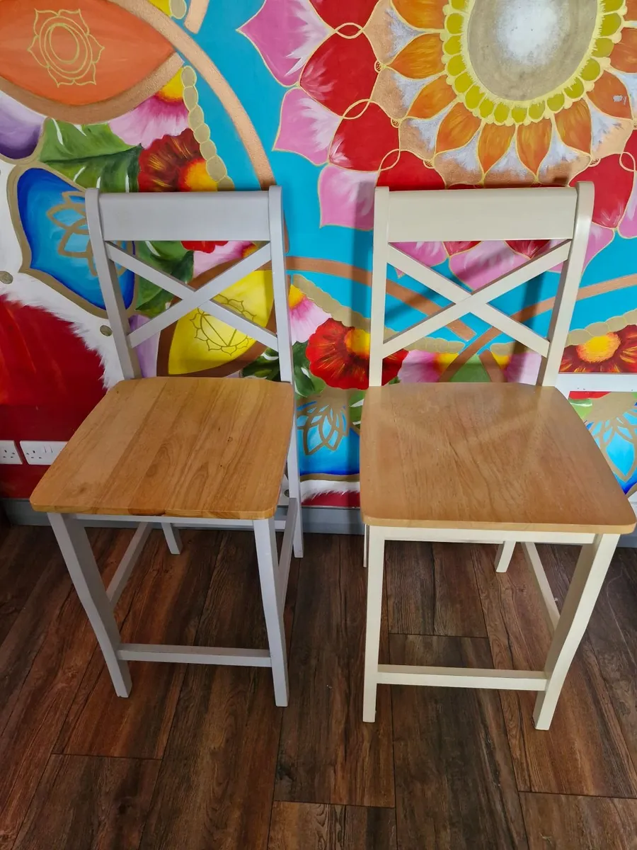 2 Tall Kitchen Chairs - Image 2