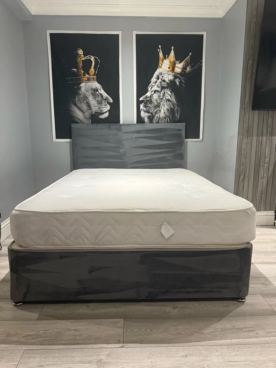 Double bed and mattress - Image 1