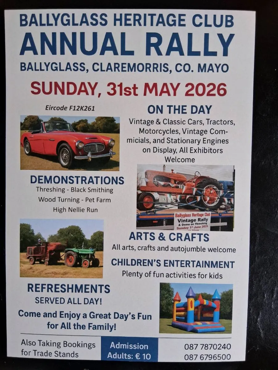 Ballyglass Heritage Club Annual rally, Sunday 31st - Image 1