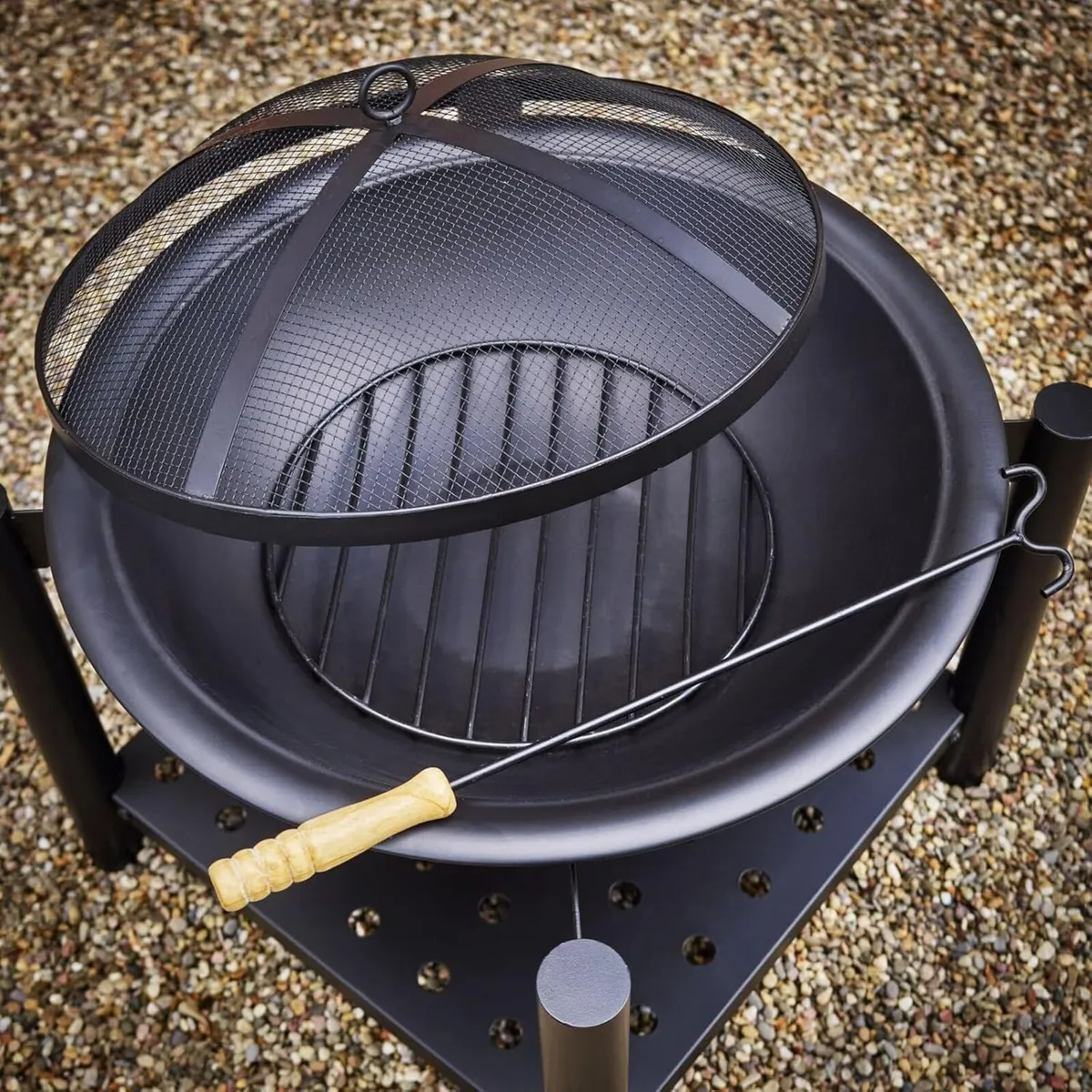 Outdoor Fire Pit with Spark Protection Cover - Image 4