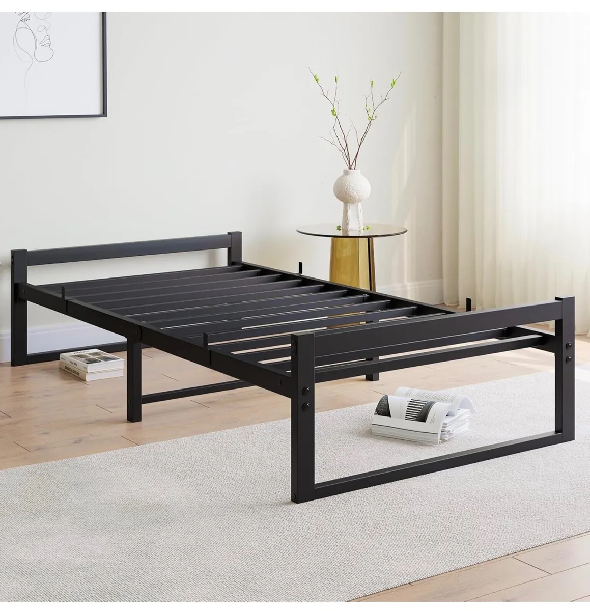 Single Bed Frame,Heavy Duty Metal Platform - Image 2