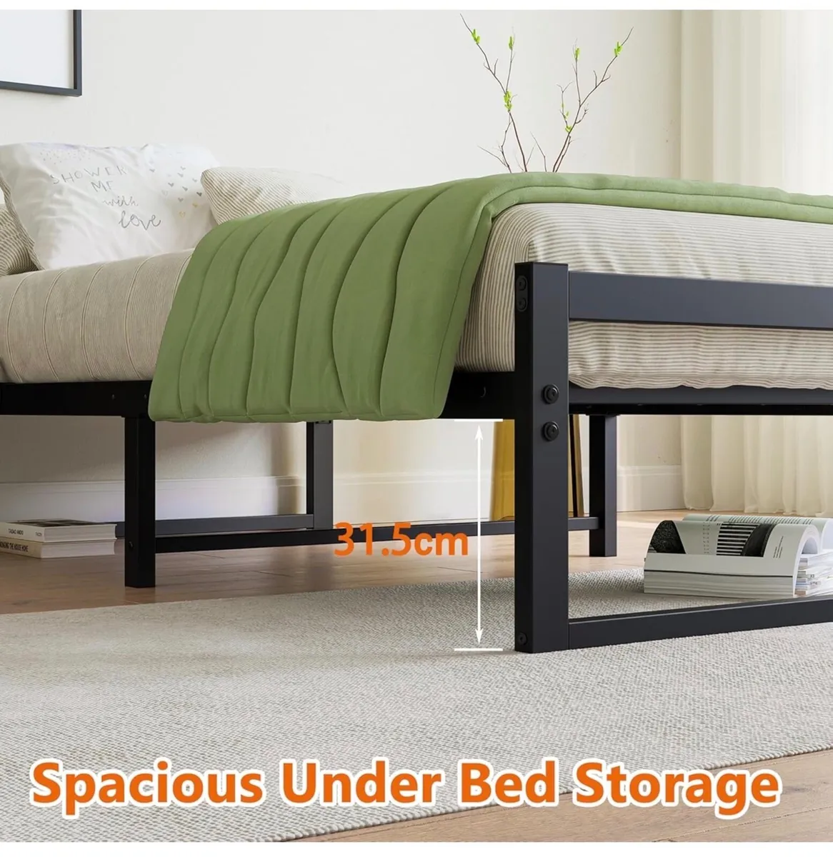 Single Bed Frame,Heavy Duty Metal Platform - Image 3