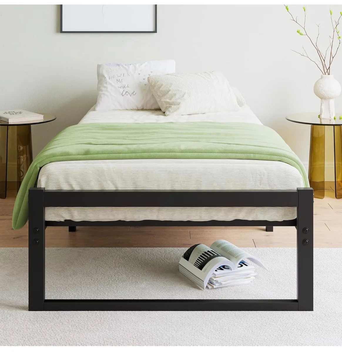 Single Bed Frame,Heavy Duty Metal Platform - Image 1