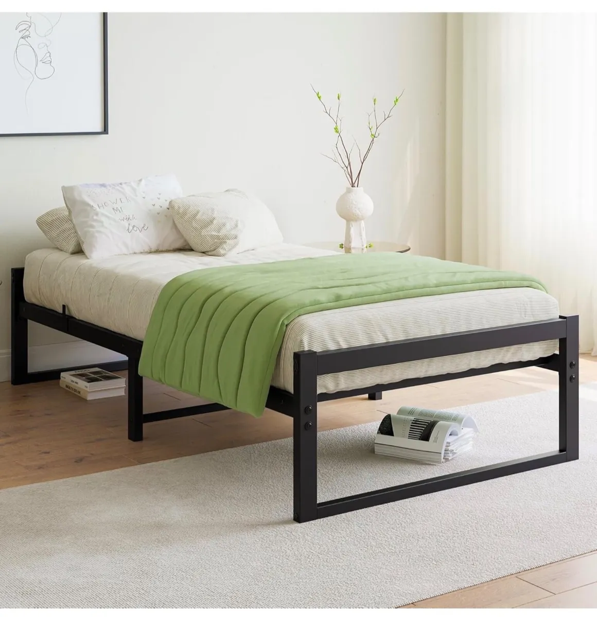 Single Bed Frame,Heavy Duty Metal Platform - Image 4