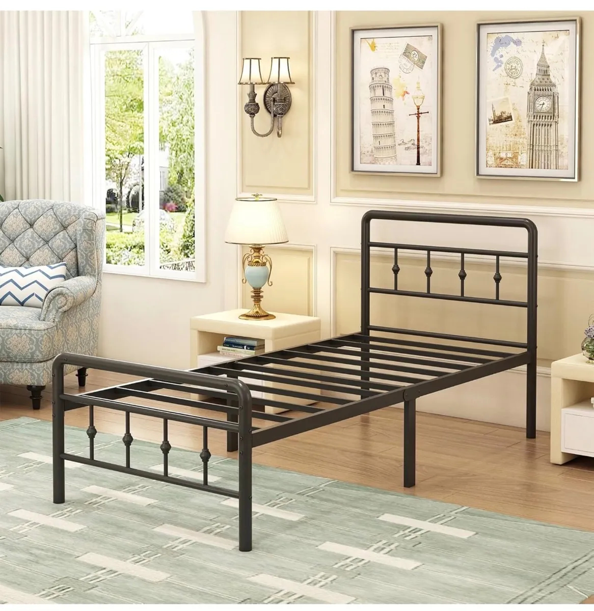 Single Bed Frame 3ft with Headboard and Footboard - Image 4