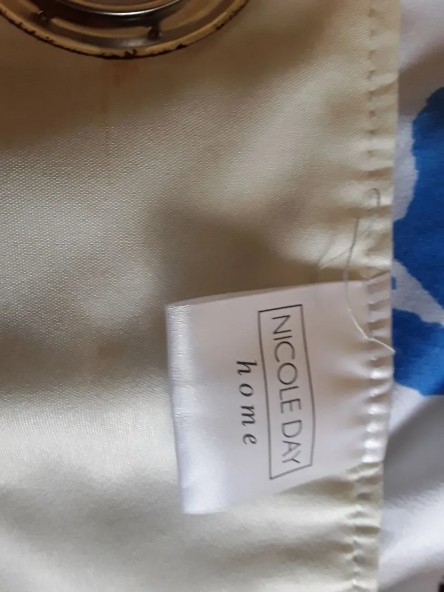 As new embossed patron large drapes blue - Image 2