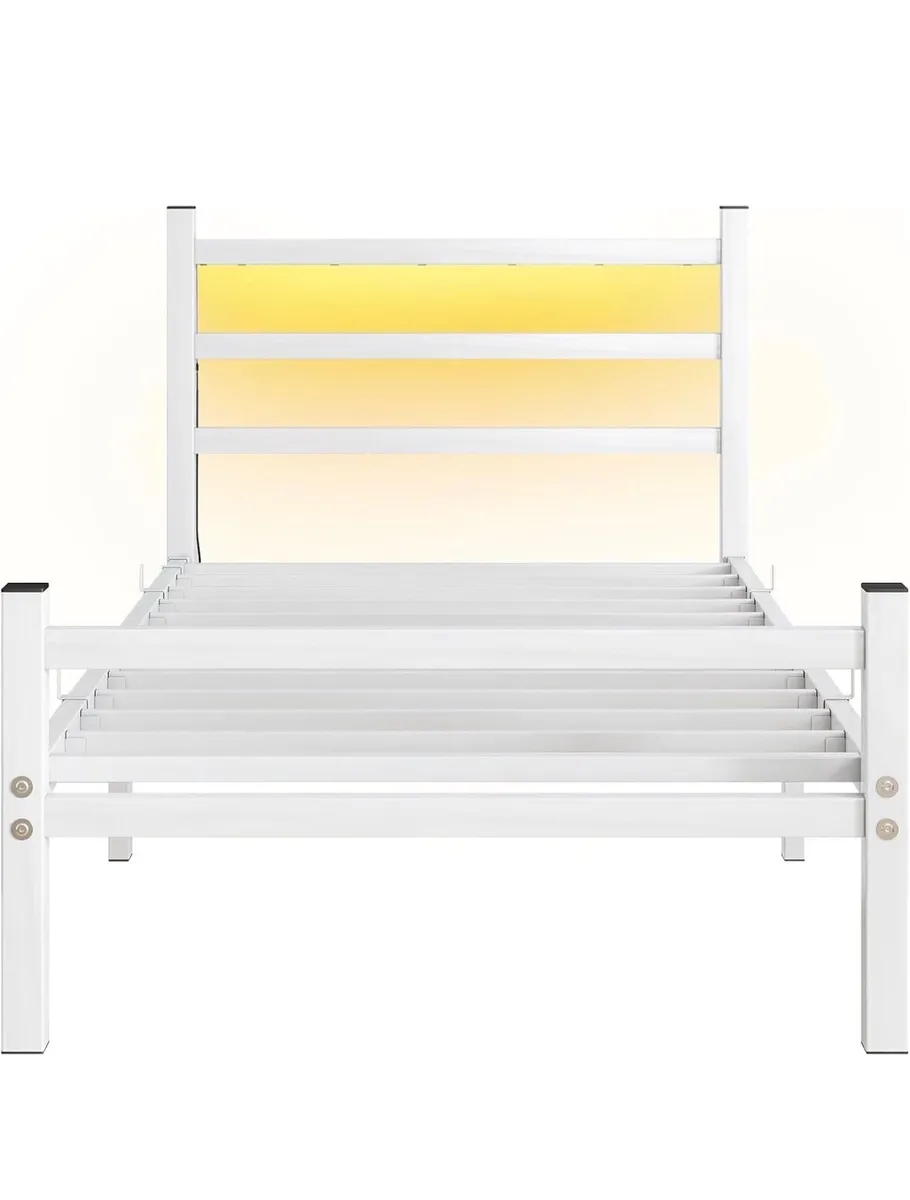 Single Bed Frame with Headboard & LED Lights - Image 2