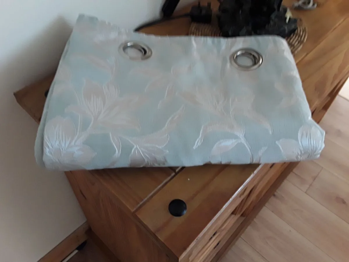 As new embossed patron large drapes blue - Image 3