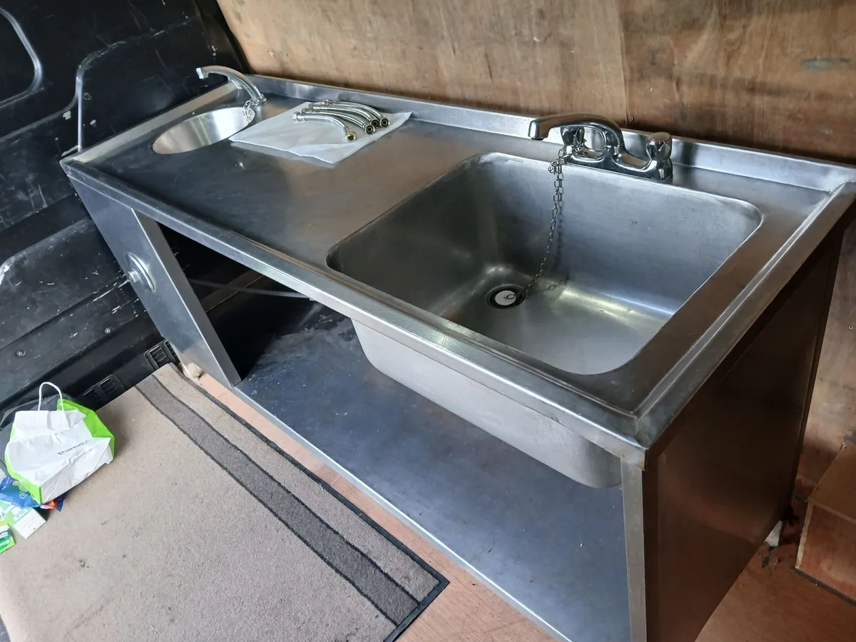 Staneless steel cabbinet  double sink unit complet - Image 3