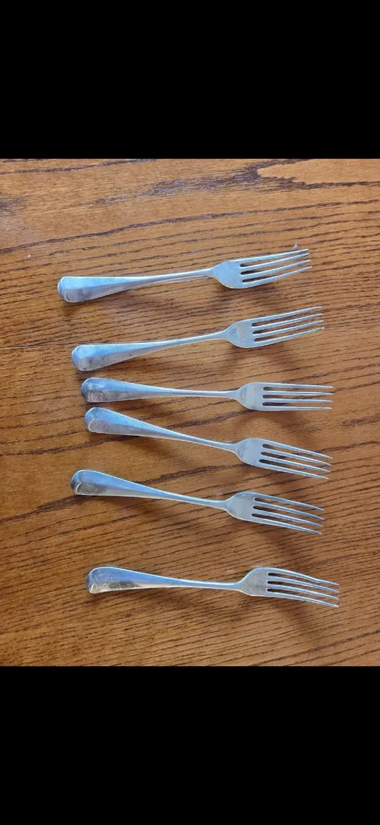 Set of 6 Solid Silver Forks (450g) - Image 4