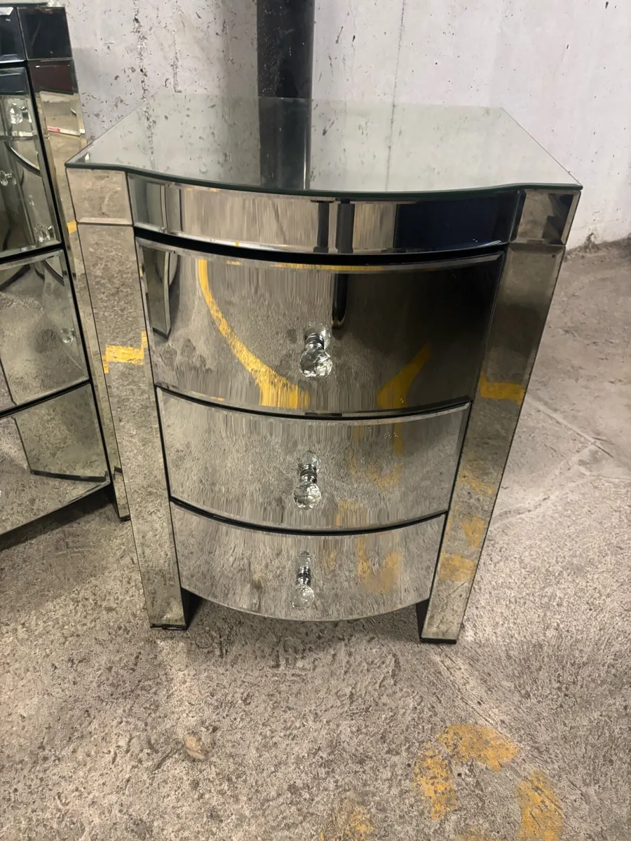 Bow Fronted Mirrored Glass Chest and lockers - Image 2