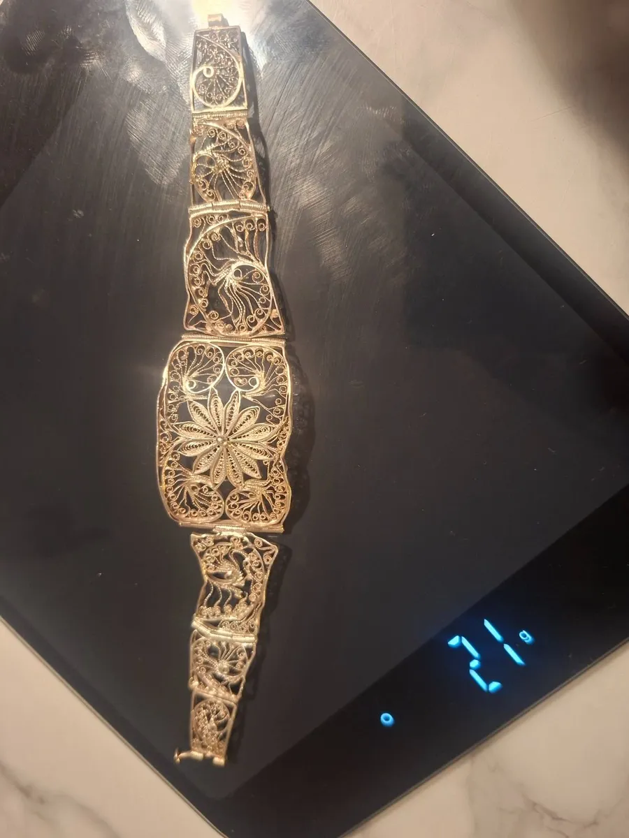 Silver filigree vintage bracelet - Image 3
