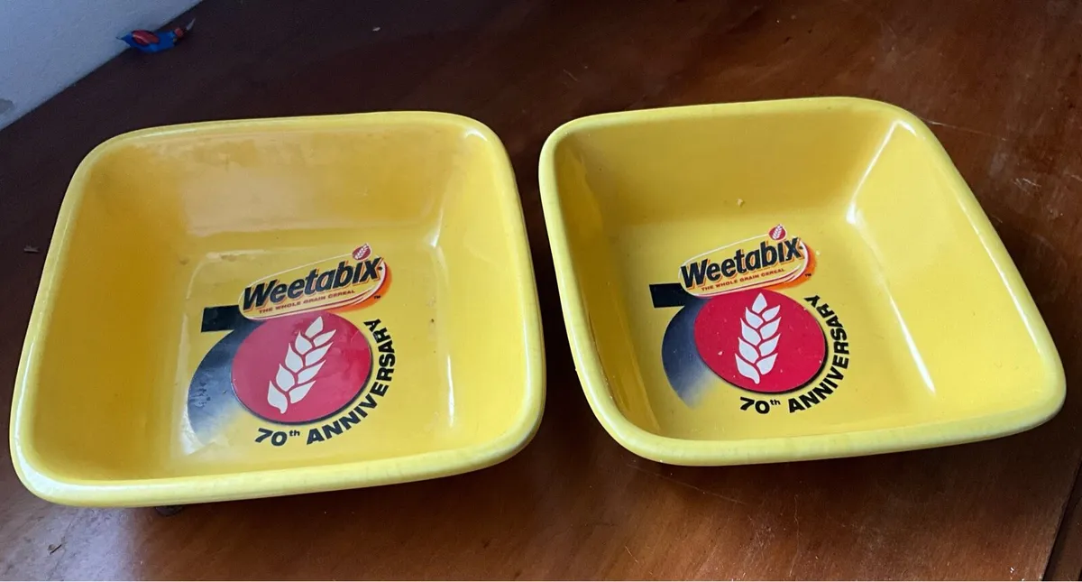 Vintage Weetabix 70th Anniversary Bowls - Image 1