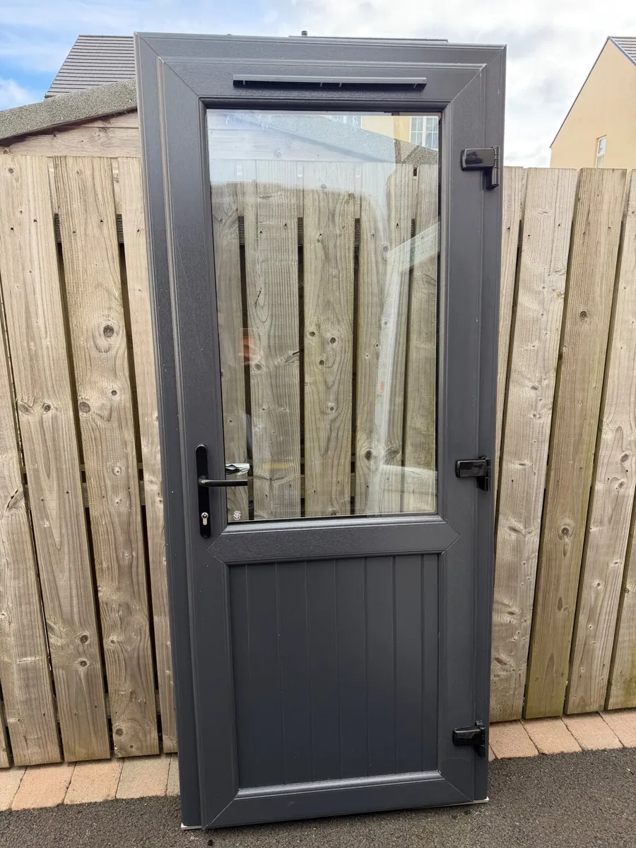 PVC door Charcoal / White french door double door