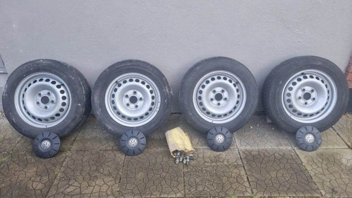 Vw Transporter T5 steel wheels and tyres - Image 1