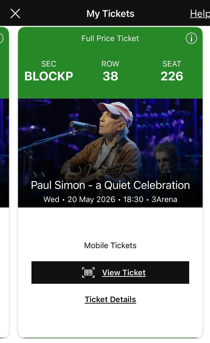 2 x Paul Simon Tickets - Image 4
