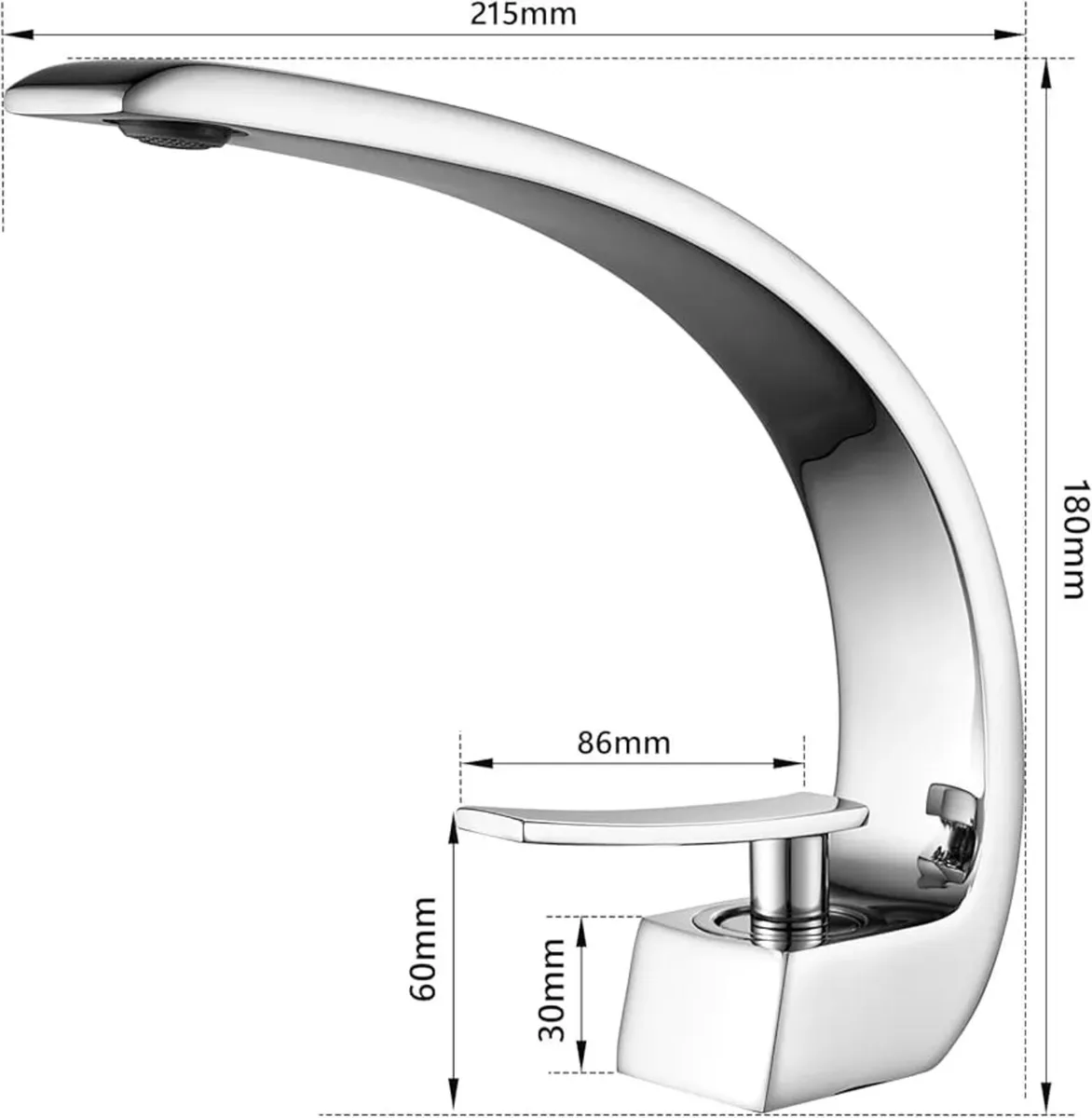 Bathroom Taps Basin Mixer Tap Chrome Single Lever - Image 2