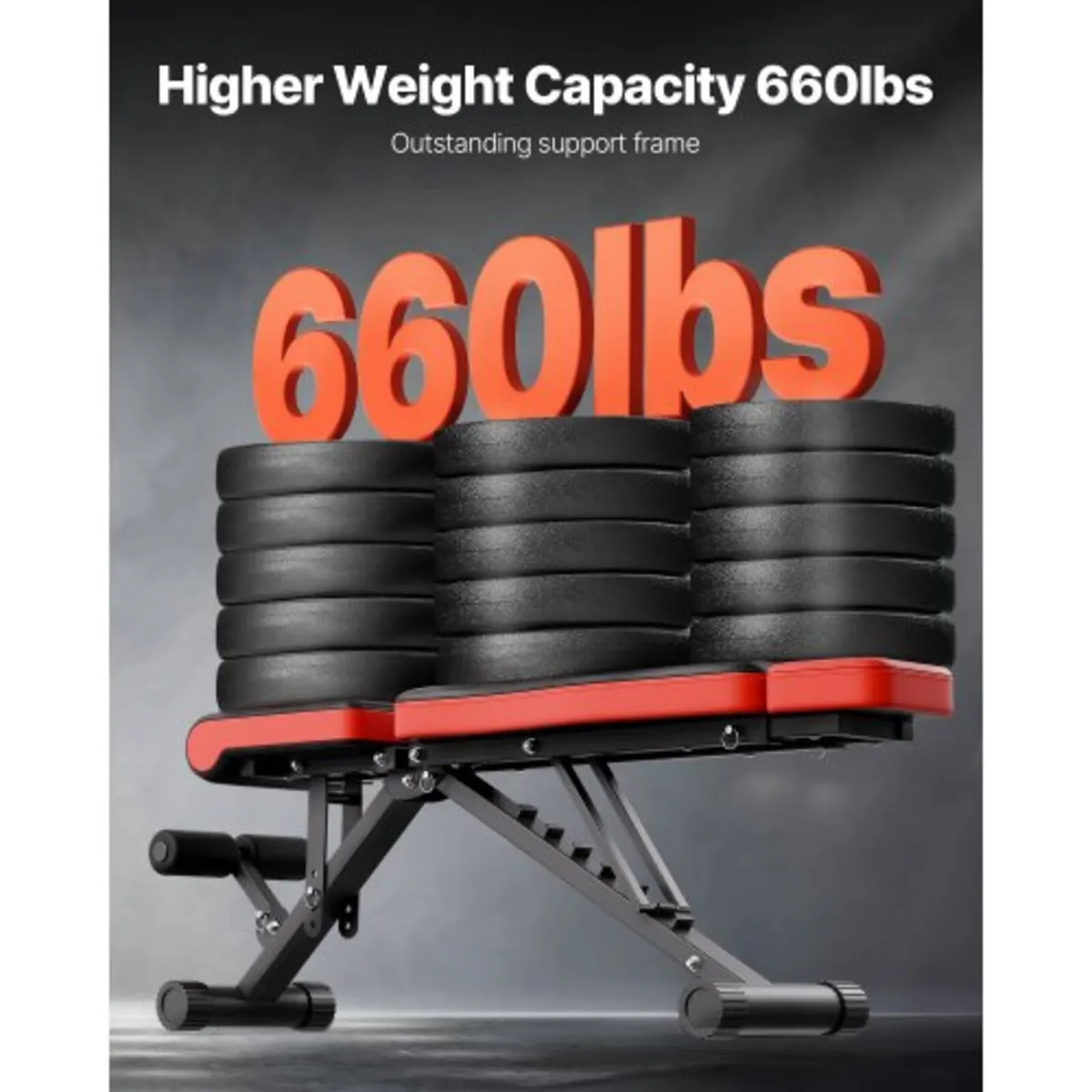Weight Bench, 660lbs Adjustable Weight Bench Press - Image 3