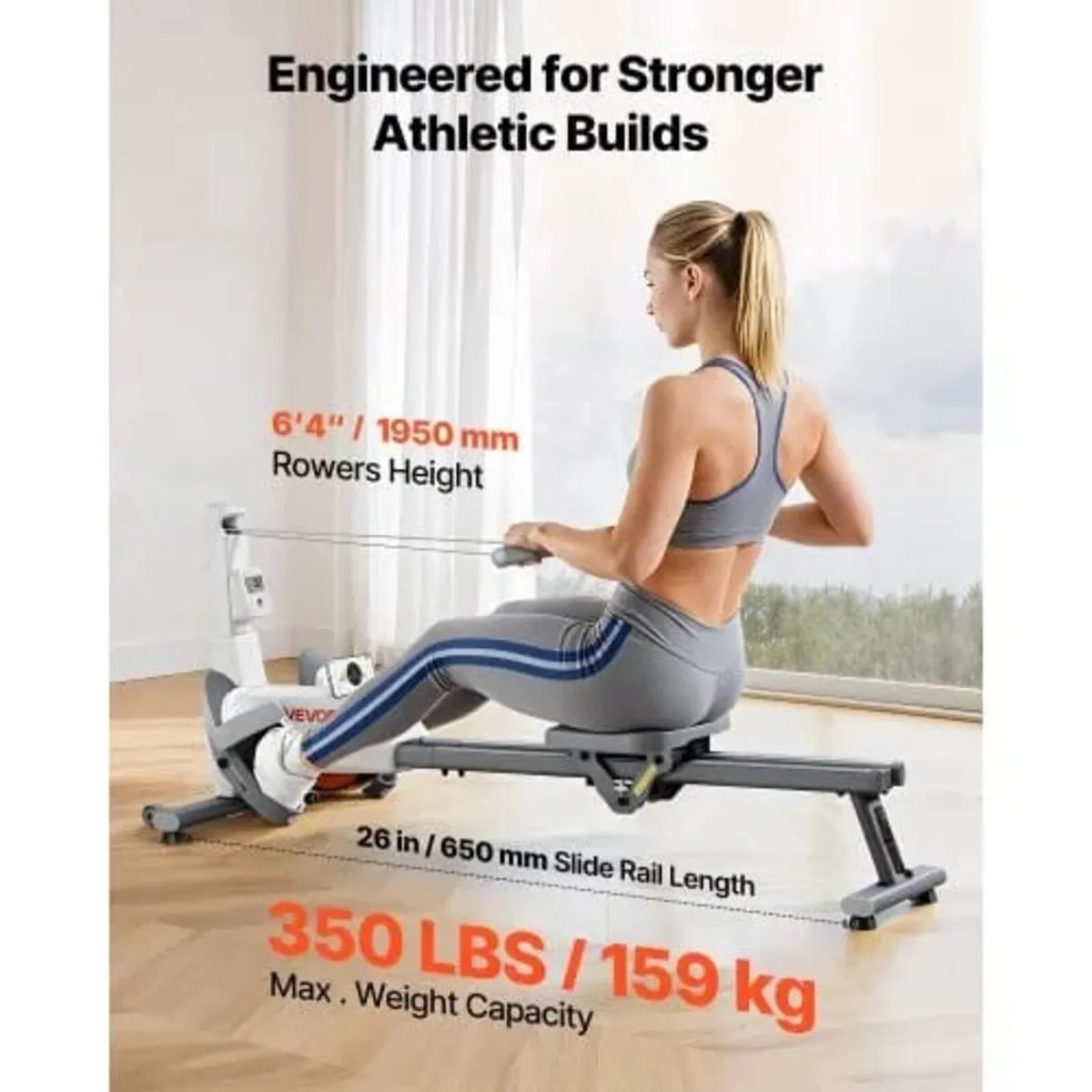 Rowing Machine,16-Level Quiet Resistance Adjustabl - Image 2