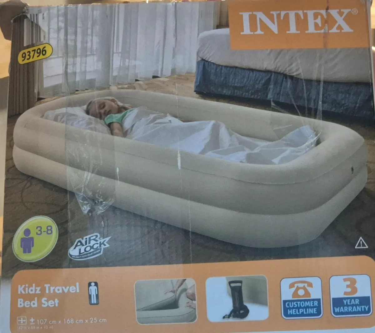 Intex Kidz Travel Bed with Hand Pump, Beige