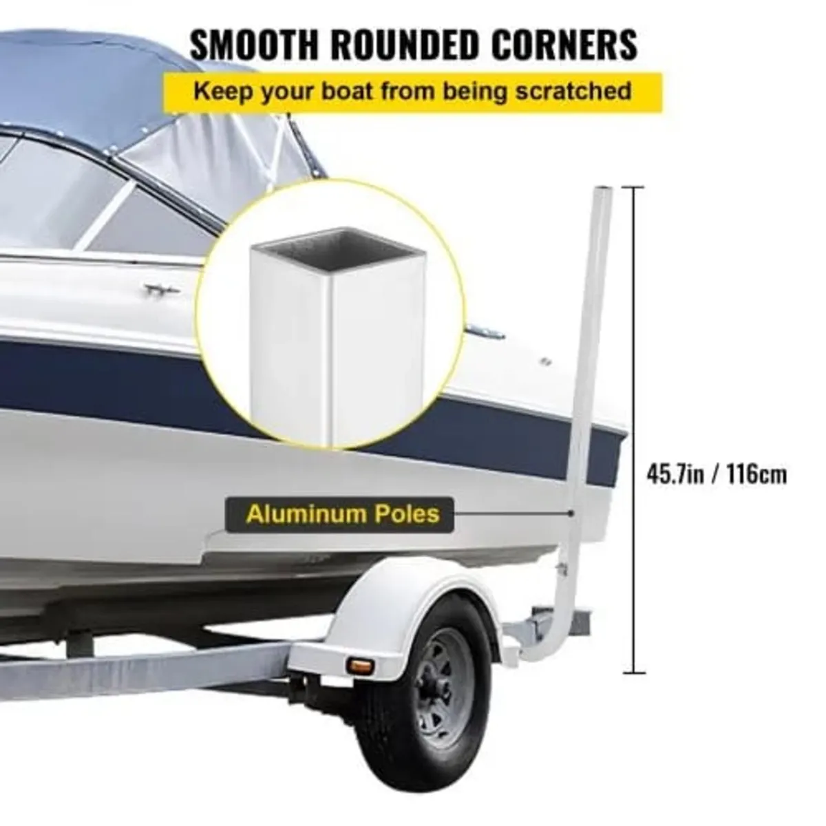Boat Trailer Guide-ons, 46", One Pair Aluminum Tr - Image 3