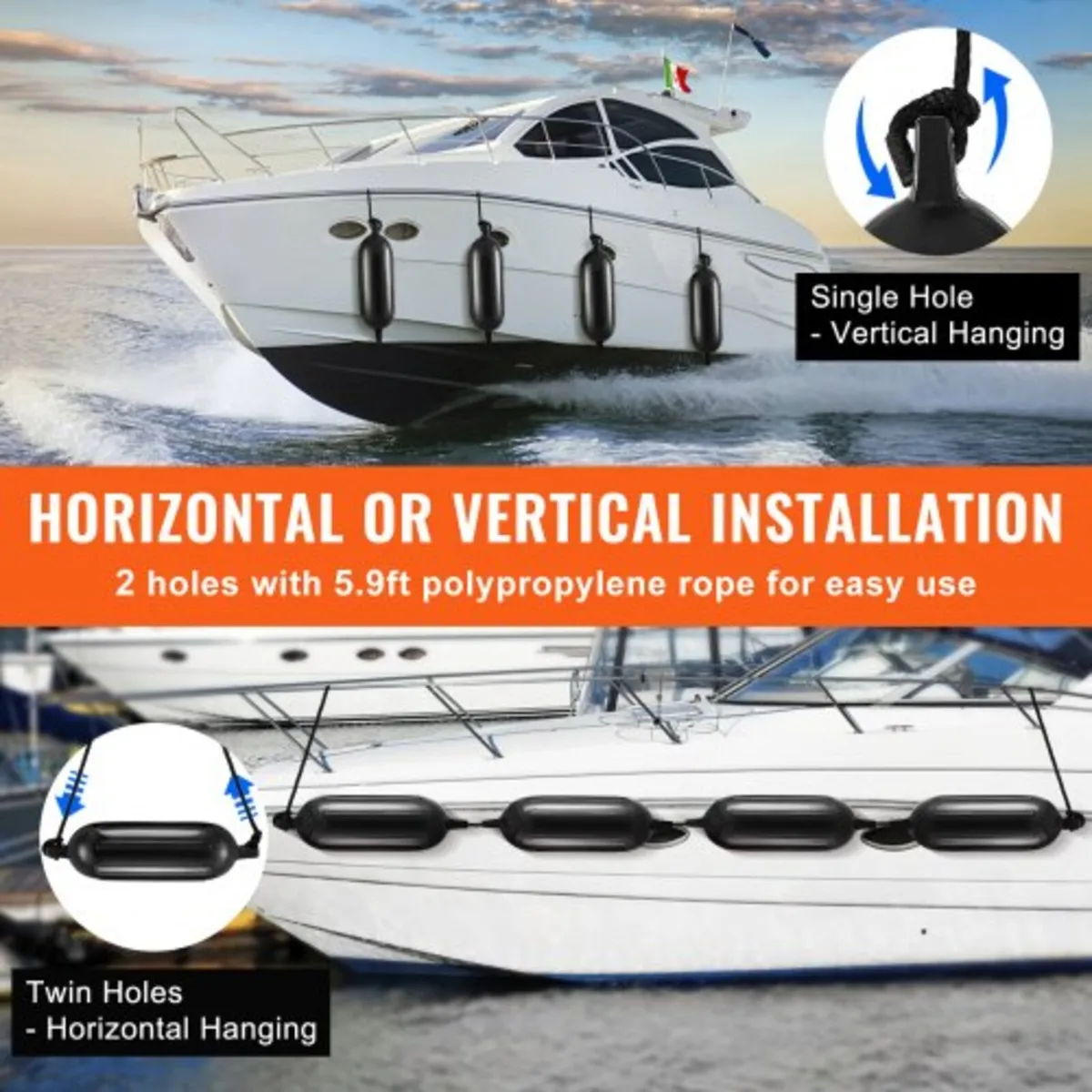 Boat Fenders Inflatable Ribbed Boat Bumpers for Do - Image 3
