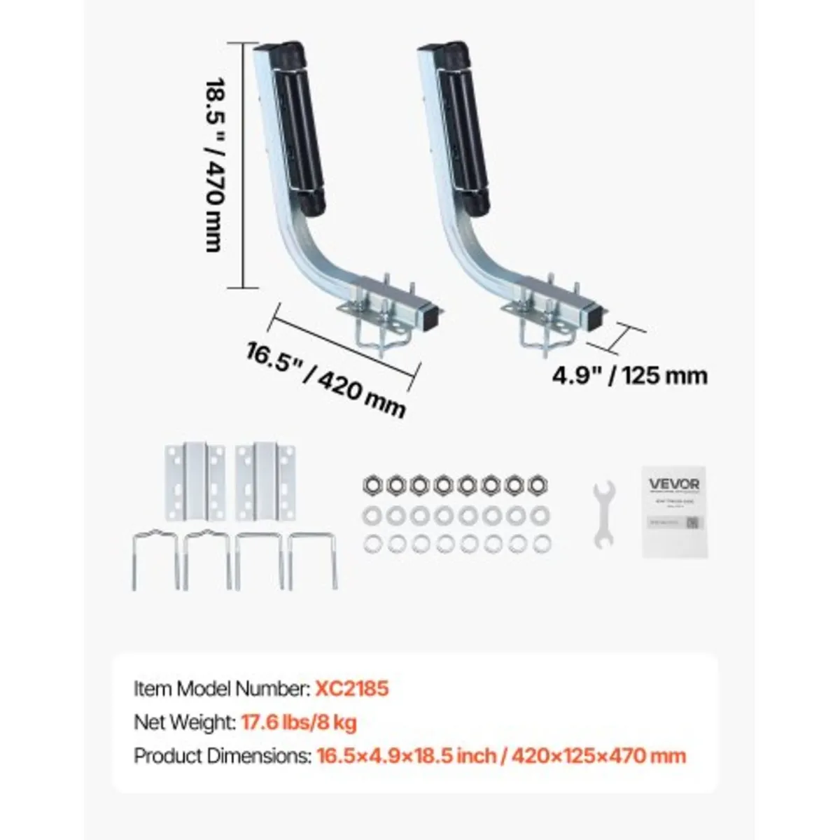Boat Trailer Guides, 470 mm/520 mm Height Adjustab - Image 2