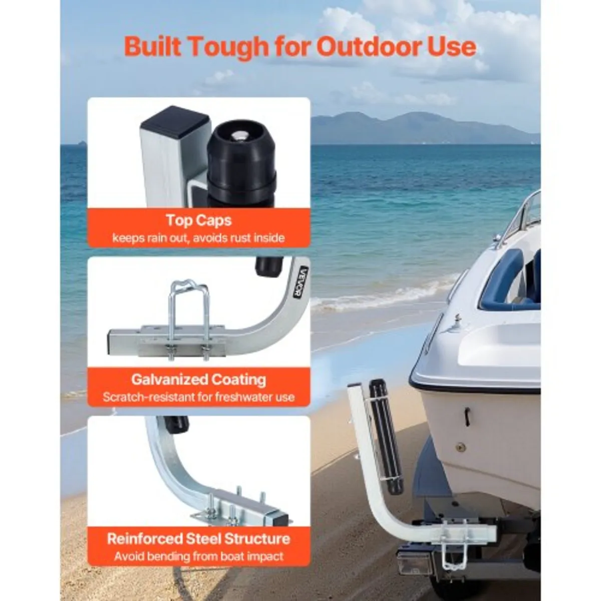 Boat Trailer Guides, 470 mm/520 mm Height Adjustab - Image 4
