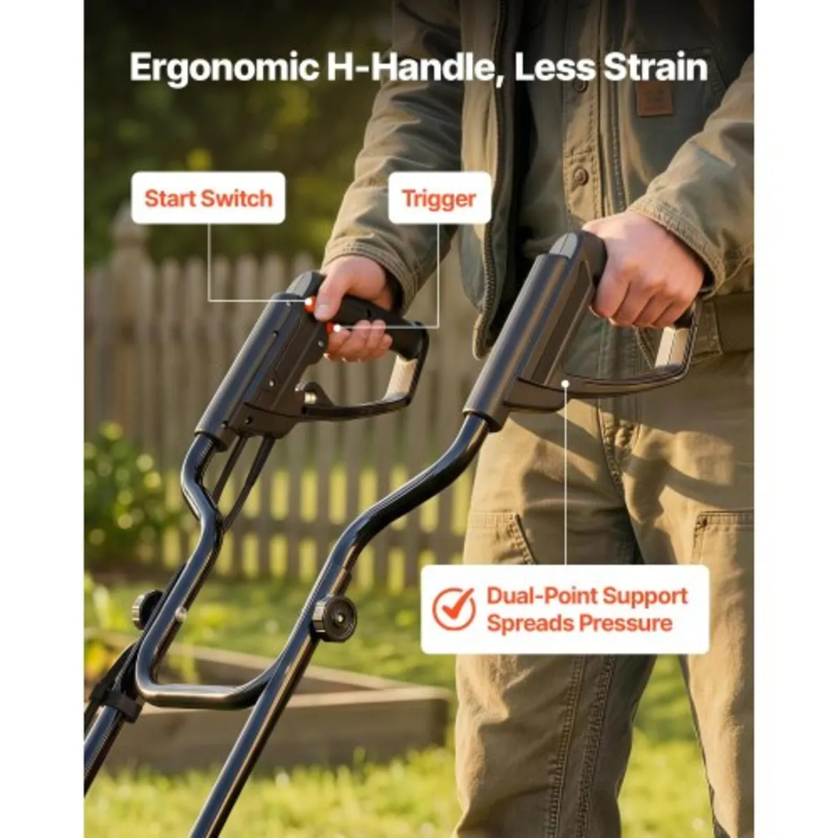 Corded Electric Tiller, 45cm Tilling Width Garden - Image 4
